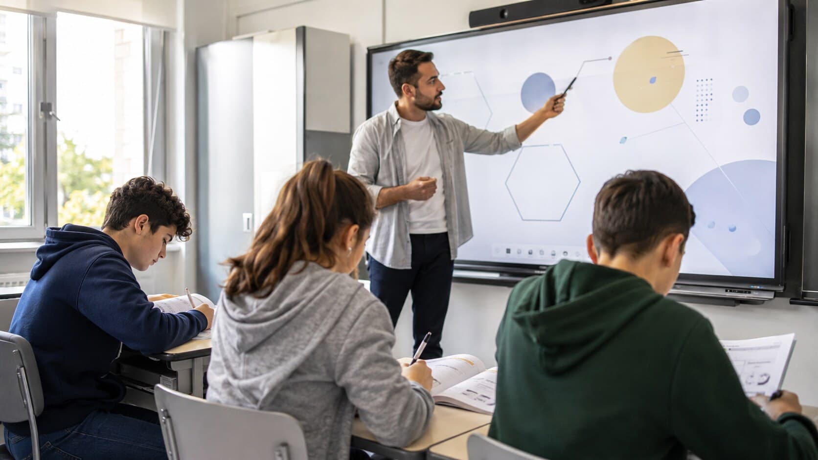 Konu anlatımı ile test çözümünü birlikte sürdüren LGS öğrencileri