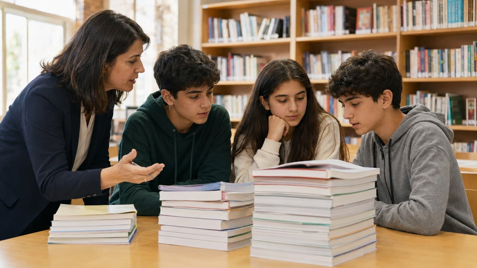 Farklı zorluk düzeylerindeki LGS kaynaklarını karşılaştıran öğrenciler
