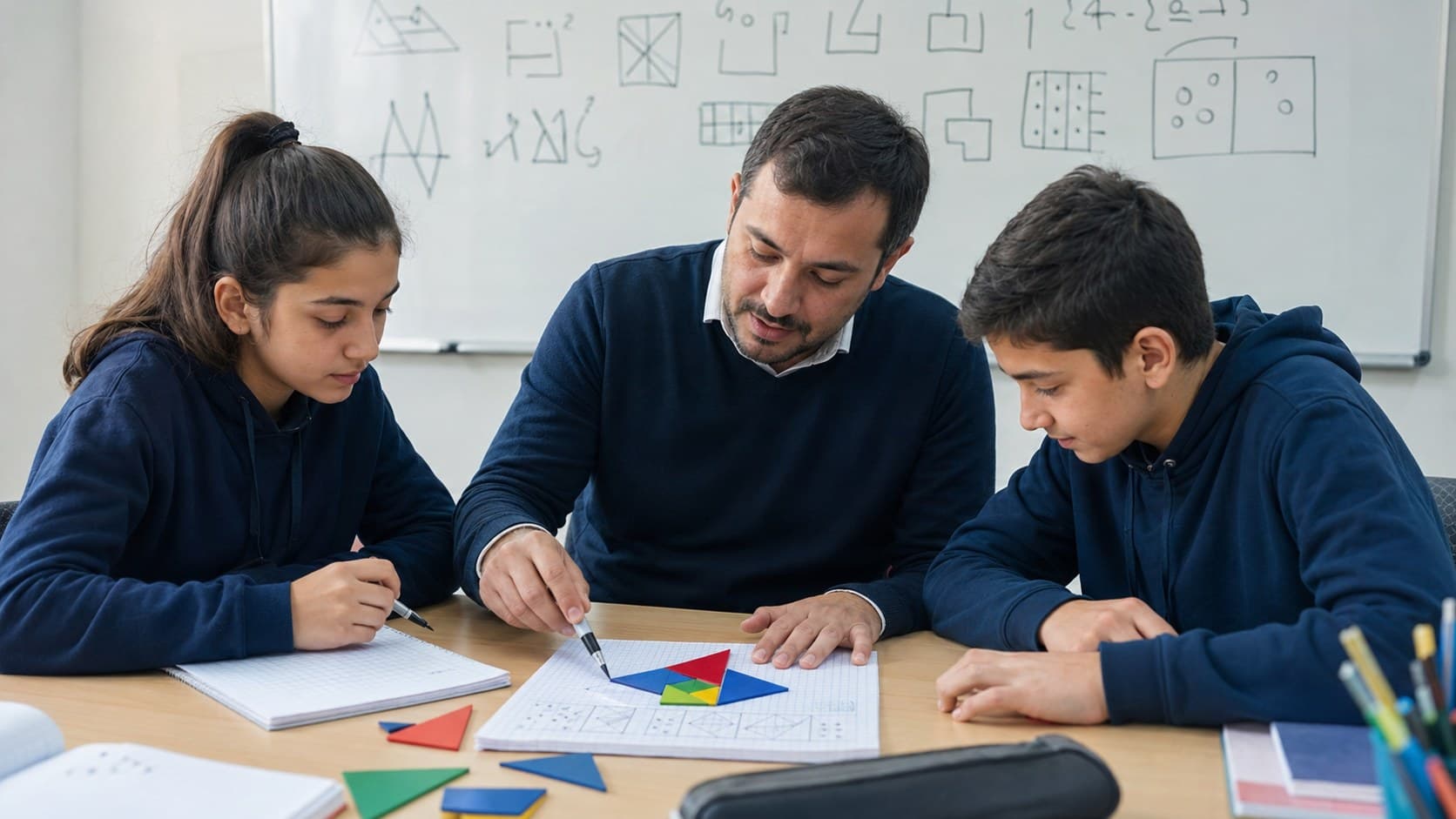 Yeni nesil matematik sorusunu öğretmeniyle çözen LGS öğrencileri